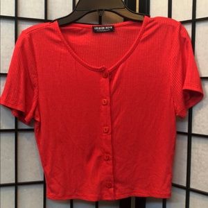 Fashion Nova Top… size small.. color tomato